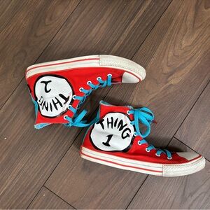 Converse Kids Red High-Top Sneakers with Blue Laces
